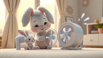Mom Bunny Buys a Fan for Her Kid | Caring & Sweet Family Story